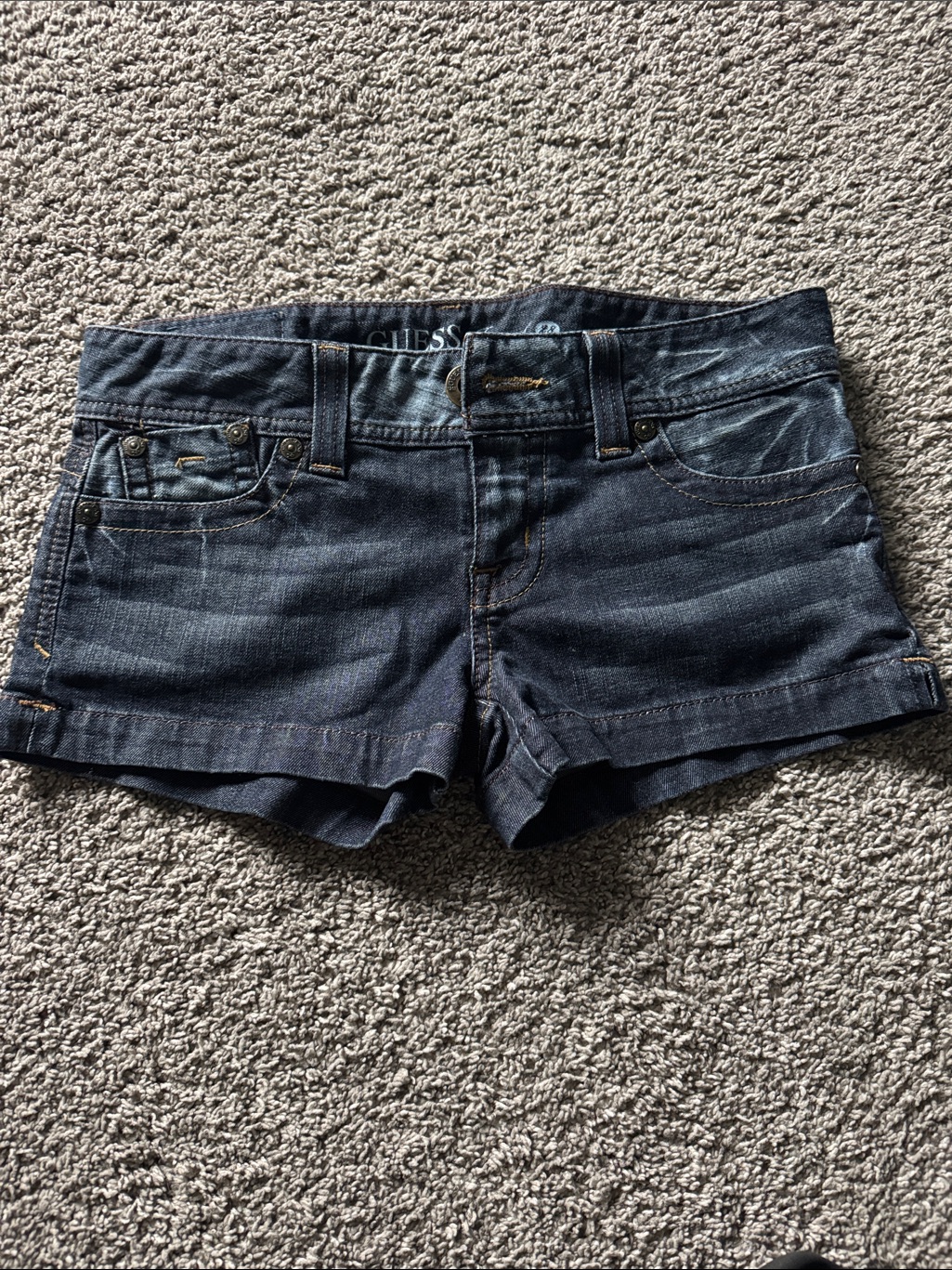 Guess Indigo Denim Cuffed Womens Shorts